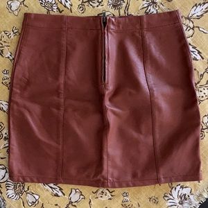 WORN ONCE Faux Leather Mini Skirt